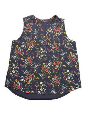 PaperMoon Stitch Fix Sleeveless Floral Blouse Size 2X Navy Multi